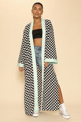 checkered kimono