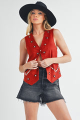 red studded vest