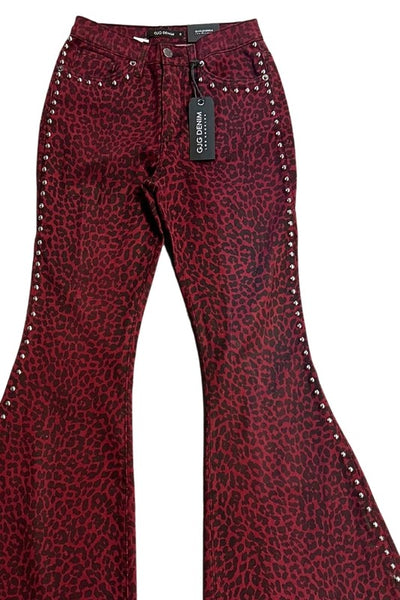 red leopard bell bottoms 