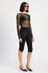 Love it to death Black METALLIC SHEER top