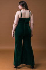 velvet flare jumpsuit green boho festival wear 