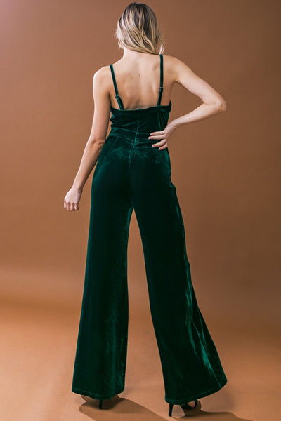 velvet flare jumpsuit green boho festival wear 