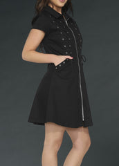 Black Goth Mini Dress with Lacing