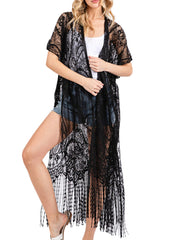 black lace fringe duster