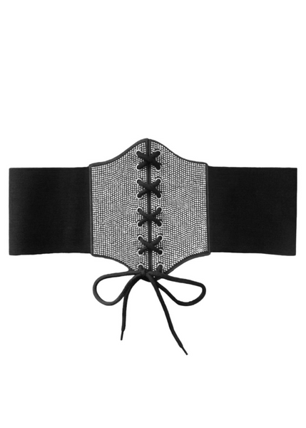 corset belt black studded goth festival wear 