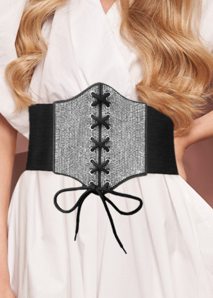 corset belt black studded 