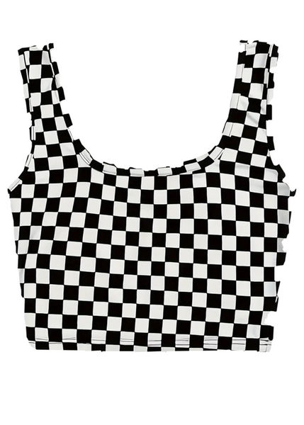 checkered Crop top YTK 