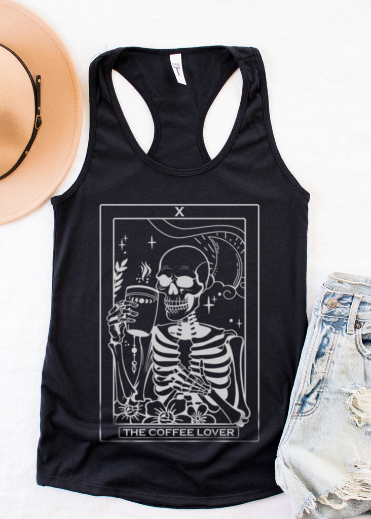 Das Kaffeeliebhaber-Skelett-Tarot-Shirt