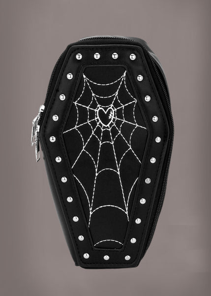 Spider Web Coffin Crossbody Bag
