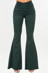 green leopard bell bottoms 