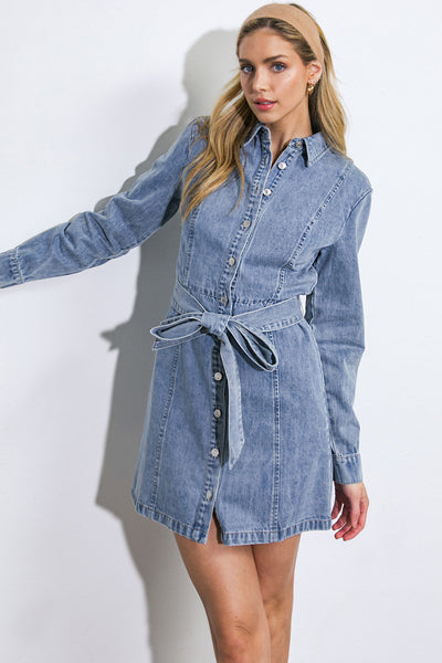 denim mini dress