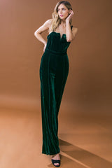 BLOW A KISS VELVET JUMPSUIT