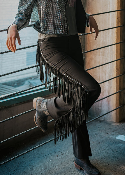 fringe bell bottom pants
