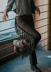 fringe bell bottom pants western rodeo cowgirl style 