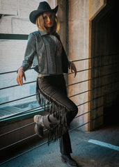 fringe flare pants 