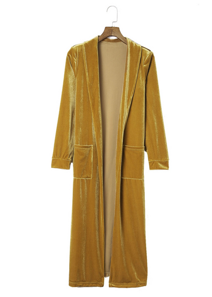 Taken By The Sky Velvet Gold Duster Kimono