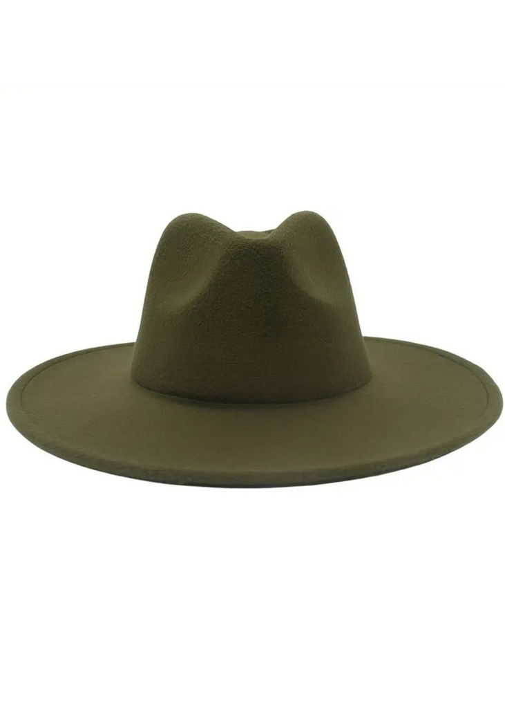 green brim western fedora hat