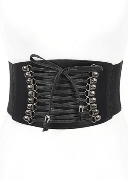 goth harness corset belt black rocker style festival