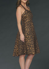 Leopard Print Halter Dress