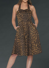 Leopard Print Halter Dress