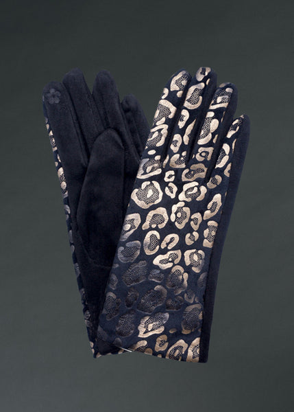 leopard print smart touch gloves