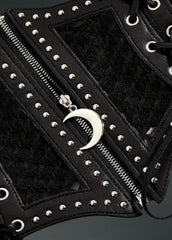 Black Waist Belt with Moon Zipper