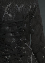 black gothic coat with corset lacing