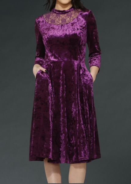 purple velvet goth dress