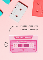 Pink Recordable Cassette Tape Card