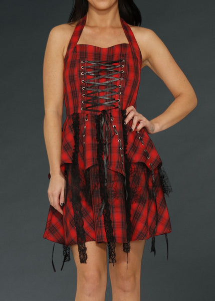 plaid goth dress