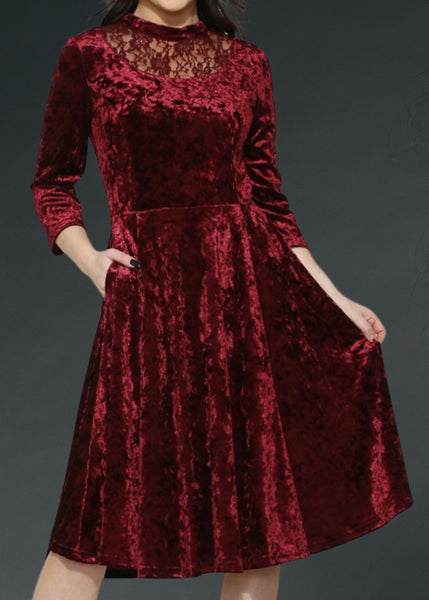 red velvet gothic dress