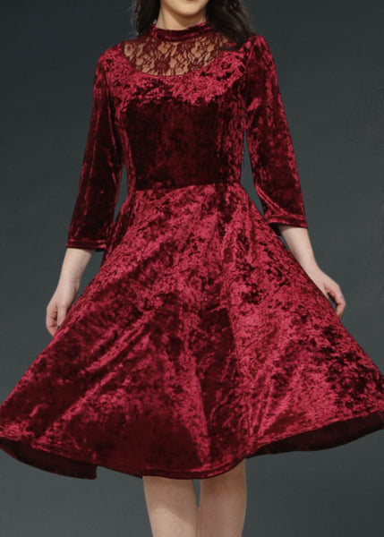 red velvet goth dress