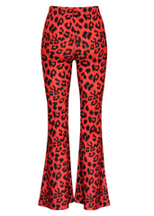 red cheetah bell bottom flare pants concert outfit 