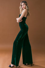 BLOW A KISS VELVET JUMPSUIT