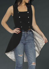 Sleeveless Two Tone Gothic Vest