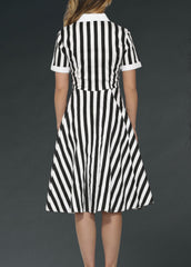 striped goth dress