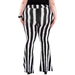 Black White Striped Hells Bells Flares