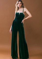 velvet flare jumpsuit green boho festival wear 