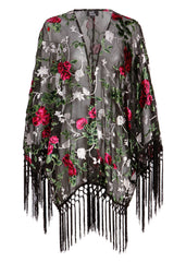 DESERT ROSE VELVET FRINGE KIMONO