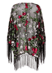 DESERT ROSE VELVET FRINGE KIMONO