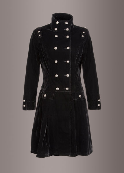 black velvet goth coat