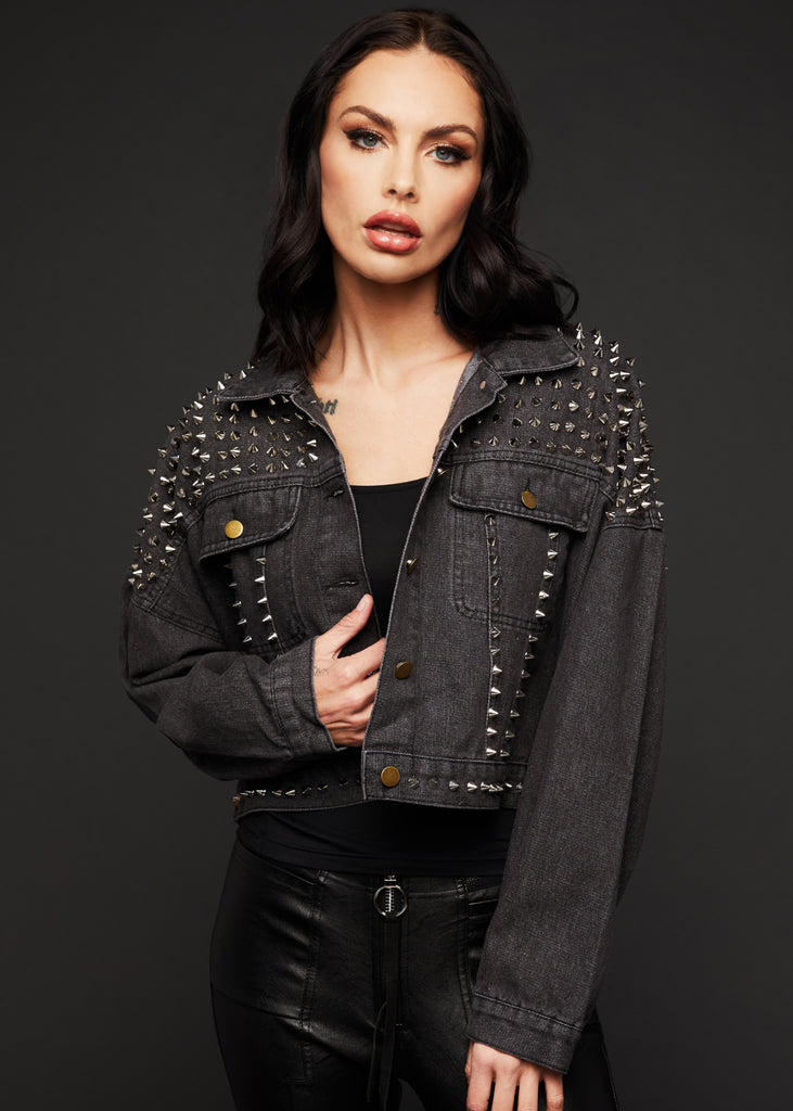 Demi Black Distressed Long Denim Jacket – Midwest Blush