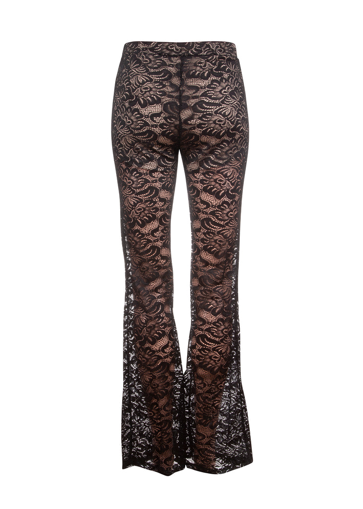 Shop Black Lace Bell Bottoms | Sheer Flare Pants | Pretty Attitude ...