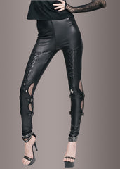 Killstar Amulet Faux Leather Leggings - Skinny m : : Fashion
