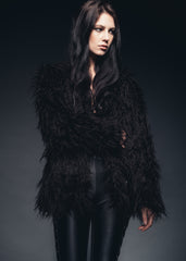 black shaggy jacket 