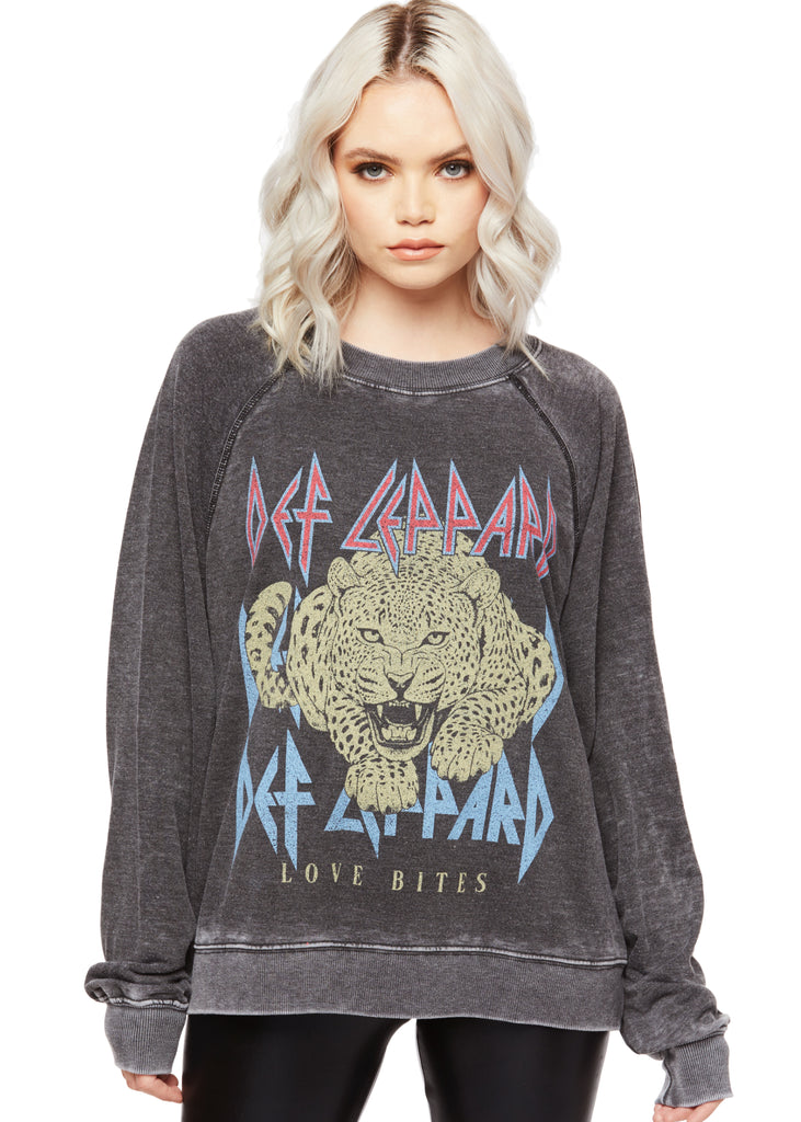 Def Leppard Love Bites Pretty | Long Def | Sweater Band Shirt Leppard Sleeve Attitude