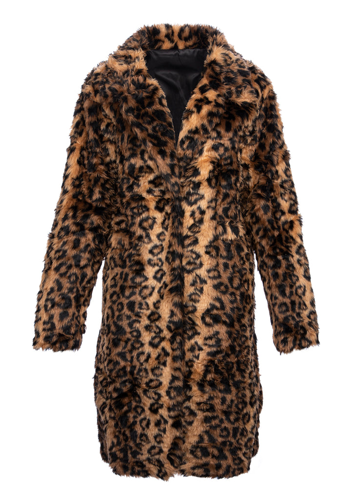 Oversized Animal Print Faux Fur Coat | Leopard Print Faux Fur Coat ...