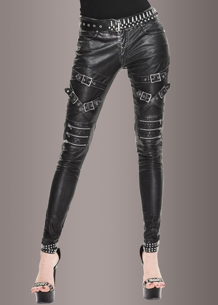 Bohm Black Denim Gothic Jeans by Punk Rave - Gothic Leggings
